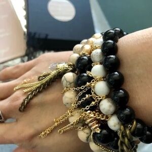 The Lace Project 3 sets of Quartz Beaded Bracelets